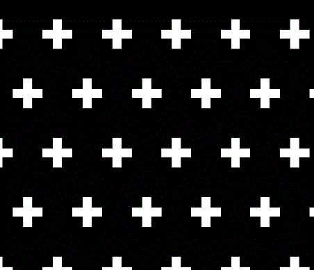 Fabric - Spoonflower - kleababy crosses white on black